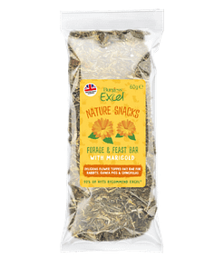 Burgess Excel Forage & Feast Hay Bar with Marigold Treats for Small Animals 60g