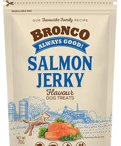 Bronco Jerky Salmon Dog Treats 70g