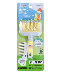 CattyMan Honey Smile Ball Pin Curved Slicker Brush for Cats