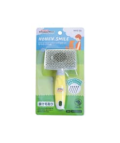 DoggyMan Honey Smile Soft Round Tip Slicker Brush for Dogs