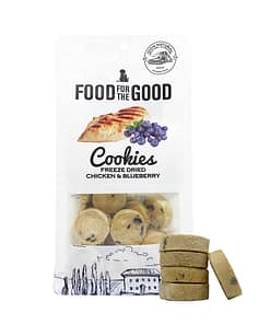 Food For The Good Freeze Dried Chicken & Blueberry Cookies Cats & Dogs Treats 70g