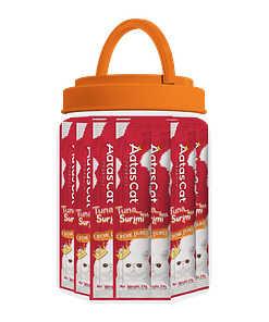 Aatas Cat Crème Purée Tuna with Surimi Crème Purée Cat Treats 14g (50 Sachets)