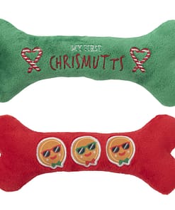 FuzzYard Howlidays Plush Dog Toy - Chrismutts Homies Bones (2pk) Small