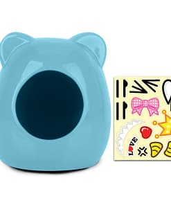 OIC Kitty-shaped Ceramic House Blue  for Hamster(2 Sizes)
