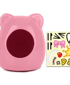 OIC Kitty-shaped Ceramic House Pink for Hamster (2 Sizes)