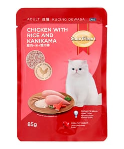 Smartheart Chicken with Rice & Kanikama Pouch Cat Food 85g x 12