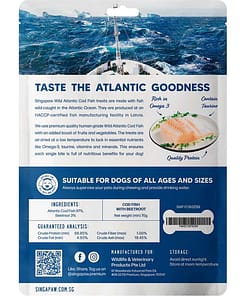 Singapaw Wild Atlantic Cod Fish With Beetroot Grain-Free Air-Dried Dog Treats 70g