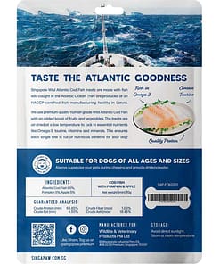 Singapaw Wild Atlantic Cod Fish With Pumpkin & Apple Grain-Free Air-Dried Dog Treats 70g