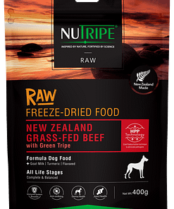Nutripe Raw Freeze Dried NZ Grass-fed Beef with Beef Green Tripe Dog 400g