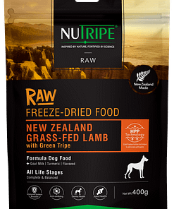 Nutripe Raw Freeze Dried NZ Grass-fed Lamb with Lamb Green Tripe Dog 400g