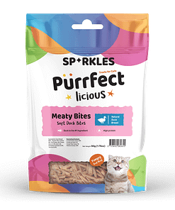 Sparkles Purrfect Licious Soft Duck Bites Cat Treats 50g