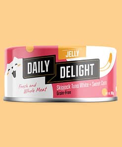 Daily Delight Jelly Skipjack Tuna White With Sweet Corn Grain-Free Wet Cat Food  80g