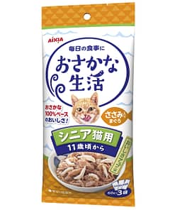 Aixia Fish Life Senior - Tuna w/Chicken Fillet Cat Food 60g x 3