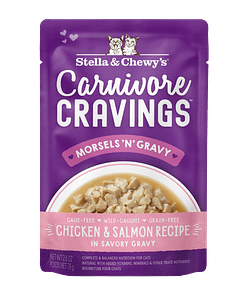 Stella & Chewy’s Carnivore Cravings Morsels'N'Gravy Chicken & Salmon Cat Pouch 2.8oz
