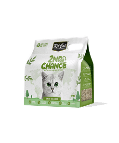 Kit Cat 2nd Chance 100% Recycled Plant-Based Clumping Cat Litter - Green Tea Leaves (2.5KG)