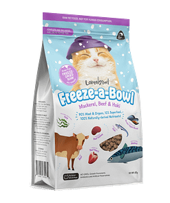 Loveabowl Freeze-A-Bowl Freeze-Dried Raw Mackerel, Beef & Hoki Cat Food (2 Size)