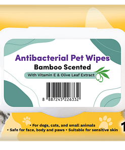 Woosh Antibacterial Pet Wipes Bamboo Scented 100 sheets