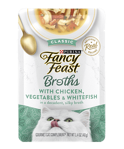 Purina Fancy Feast Broths Classic Chicken, Vegetables & Whitefish Wet Cat Food 40g