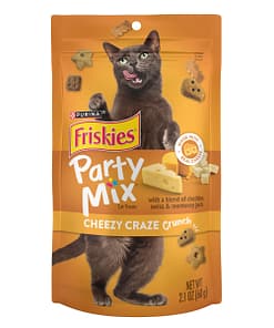 Purina FRISKIES Party Mix Cheezy Craze Crunch Cat Treats 60g