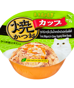 CIAO Grilled Skipjack Cup-Grilled Tuna in Gravy Topping Tuna White Meat & Sliced Bonito Wet Food for Cats 70g