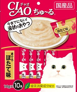 CIAO Chu-ru White Meat Tuna Scallop Flavor food for Cats 14g (10pcs)