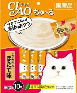 CIAO Chu-ru Chicken Fillet Scallop Flavor food for Cats 14g (10pcs)