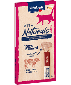 Vitakraft Vita Naturals Liquid Snack Beef Cat Treats 5pcs