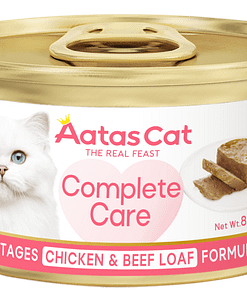Aatas Cat Complete Care Chicken & Beef Loaf Formula Cat Food for All Life Stages 80g