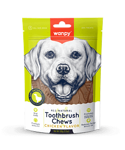 Wanpy All-Natural Toothbrush Chews Chicken Dog Treats 100g