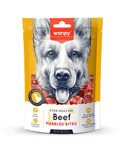 Wanpy Oven-Roasted Beef Marbled Bites Dog Treats 100g