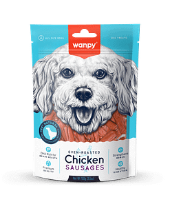 Wanpy Oven-Roasted Chicken Sausages Dog Treats 100g