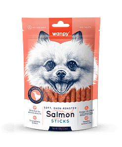 Wanpy Soft Oven-Roasted Salmon Sticks Dog Treats 100g