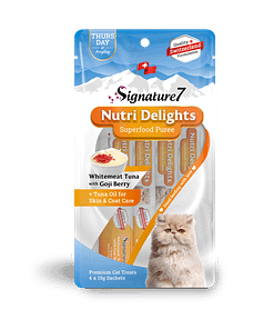 Signature7 Nutri Delights Superfood Puree Whitemeat Tuna With Goji Berry & Tuna Oil (Thursday) Cat Treats 60g