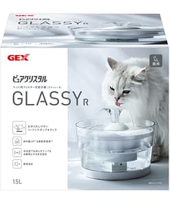 GEX Pure Crystal Glassy R Cat Drinking Fountain 1.5L - USB