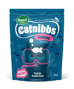 [Any 5 for $10] Happi Skippi Catnibbs Salmon (Shiny Coat) Functional Treats for Cats 60g