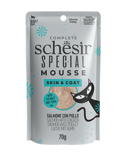 Schesir Special Mousse - Skin & Coat Salmon with Chicken in Mousse Cat Wet Food 70g