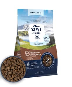 Ziwi Peak Steam Dried Beef Southern Blue Whitening Dry Cat Food (2 Sizes)