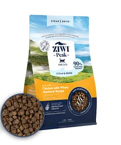 Ziwi Peak Steam Dried Chicken with Whole Mackerel Dry Cat Food (2 Sizes)