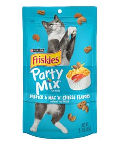 Purina FRISKIES Party Mix Lobster & Mac ‘N’ Cheese Flavors Cat Treats 60g