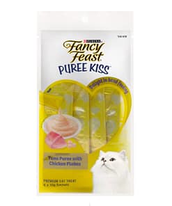 Purina Fancy Feast Puree Kiss - Tuna Puree with Chicken Flakes - Cat Treats 10g x 4