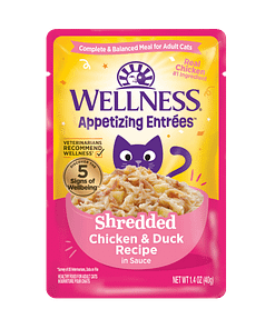 Wellness Appetizing Entrees Shredded Chicken & Duck Recipe Wet Cat Food (1.4oz)