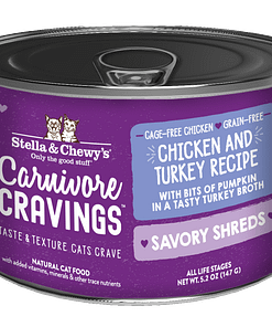 Stella & Chewy's Carnivore Cravings-Savory Shreds Chicken & Turkey Dinner in Broth 5.2oz