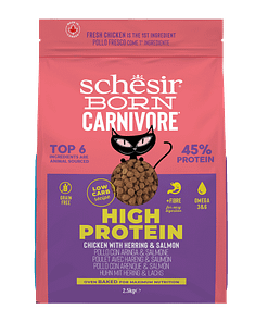 Schesir Born Carnivore Cat Baked Dry Recipe - Chicken with Herring & Salmon (3 Sizes)