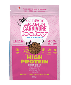 Schesir Born Carnivore Cat Baked Dry Recipe - Chicken with Egg Baby (3 Sizes)