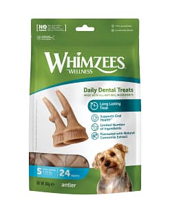 Whimzees Occupy Chews Antler Small Grain-Free Dental Dog Treats 24pcs