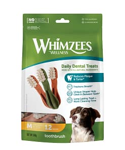 WHIMZEES Toothbrush Dental Chews Value Bag Medium (12pc)