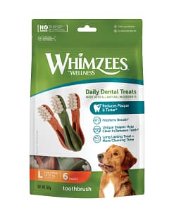 WHIMZEES Toothbrush Dental Chews Value Bag Large (6pc)