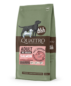 Quattro Adult All Breed No Grain Dry Dog Food - Salmon (2 Sizes)