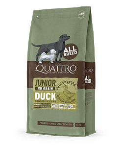 Quattro Junior All Breed No Grain Dry Dog Food - Duck (2 Sizes)