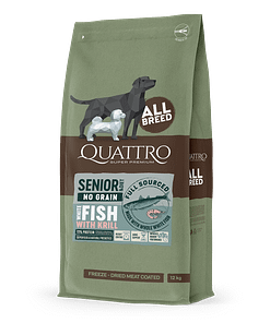 Quattro Senior & Diet All Breed No Grain Dry Dog Food - Whitefish & Krill (2 Sizes)